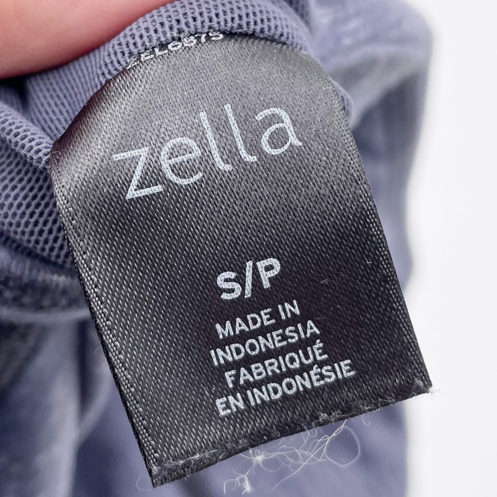 Zella Mesh Insert Capri Leggings Heathered Steel Blue Yoga Women's Size Small - Picture 5 of 10